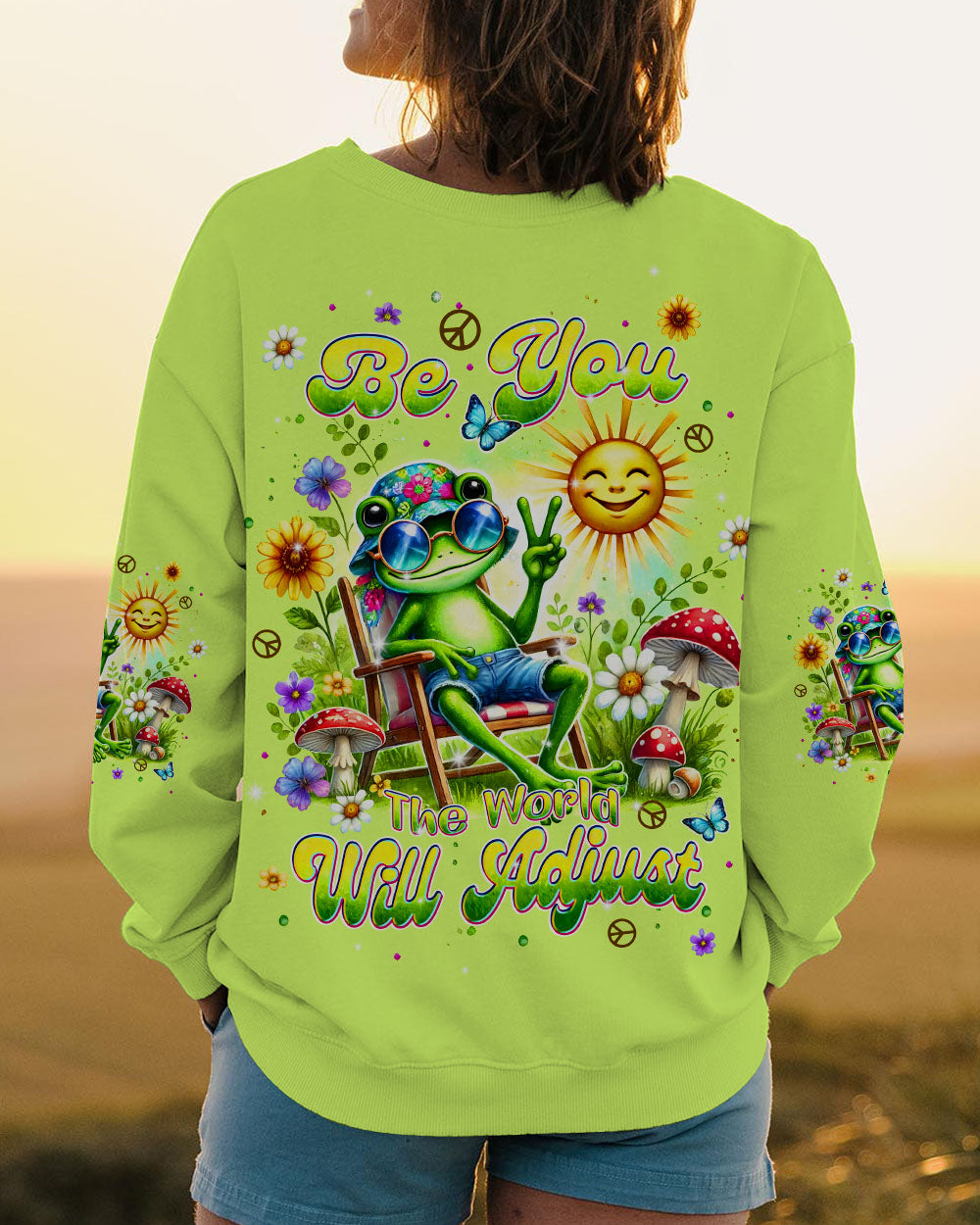 BE YOU THE WORLD WILL ADJUST FROG ALL OVER PRINT - TLPQ3107243