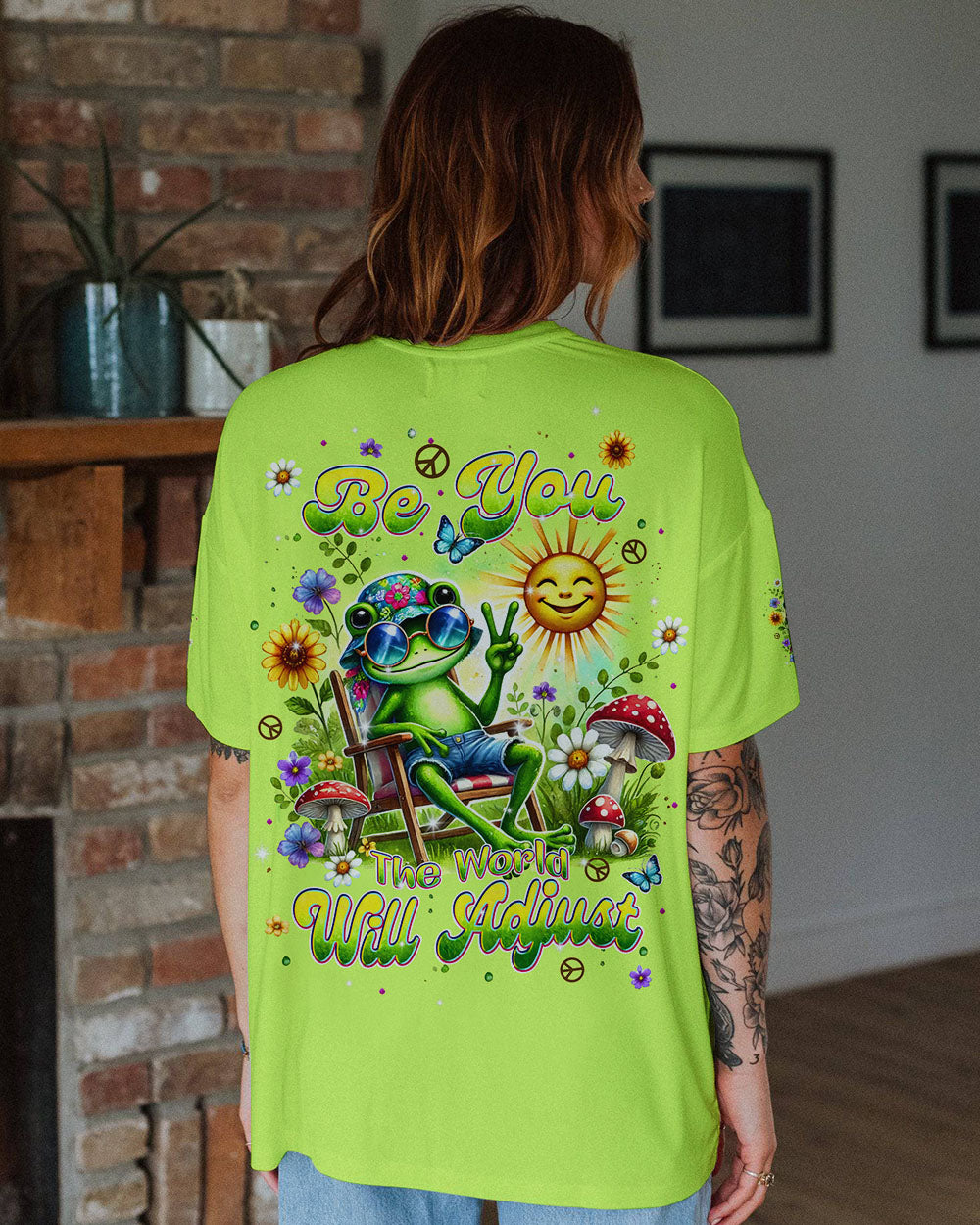 BE YOU THE WORLD WILL ADJUST FROG ALL OVER PRINT - TLPQ3107243