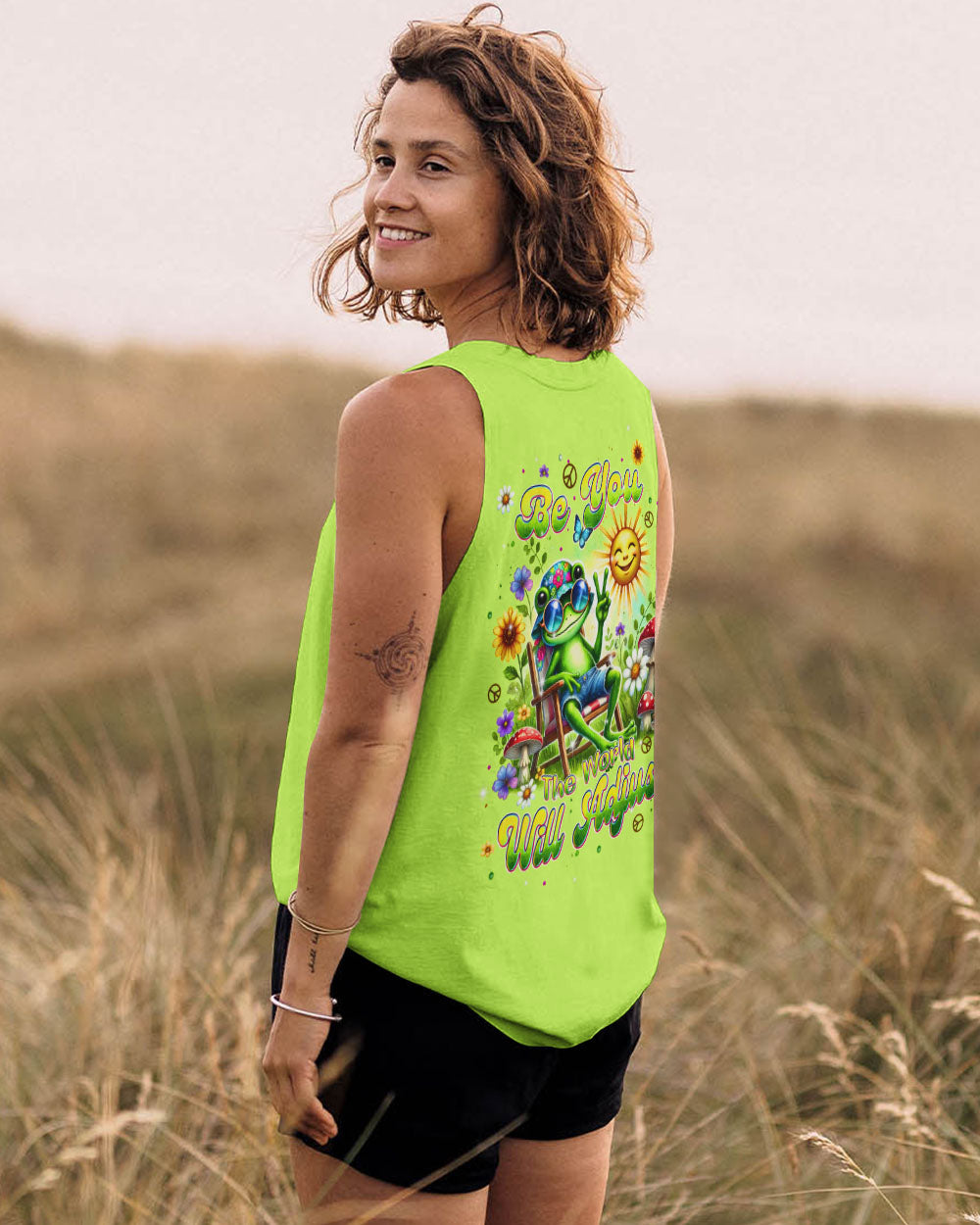 BE YOU THE WORLD WILL ADJUST FROG ALL OVER PRINT - TLPQ3107243