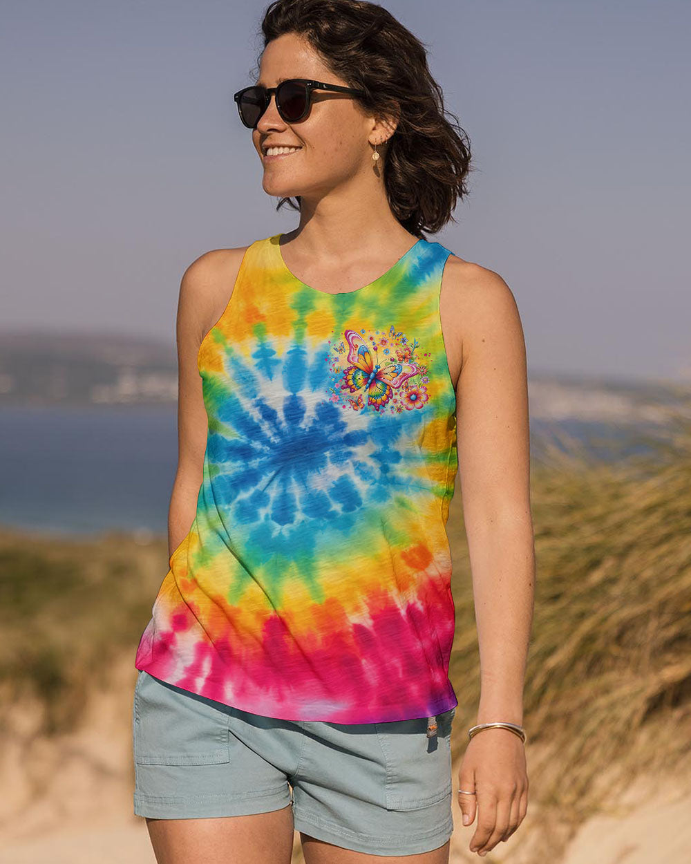 JUST BREATHE BUTTERFLY TIE DYE ALL OVER PRINT - TLTR0108244
