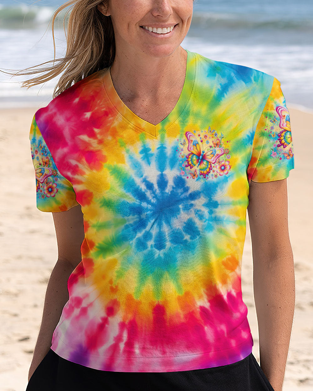 JUST BREATHE BUTTERFLY TIE DYE ALL OVER PRINT - TLTR0108244