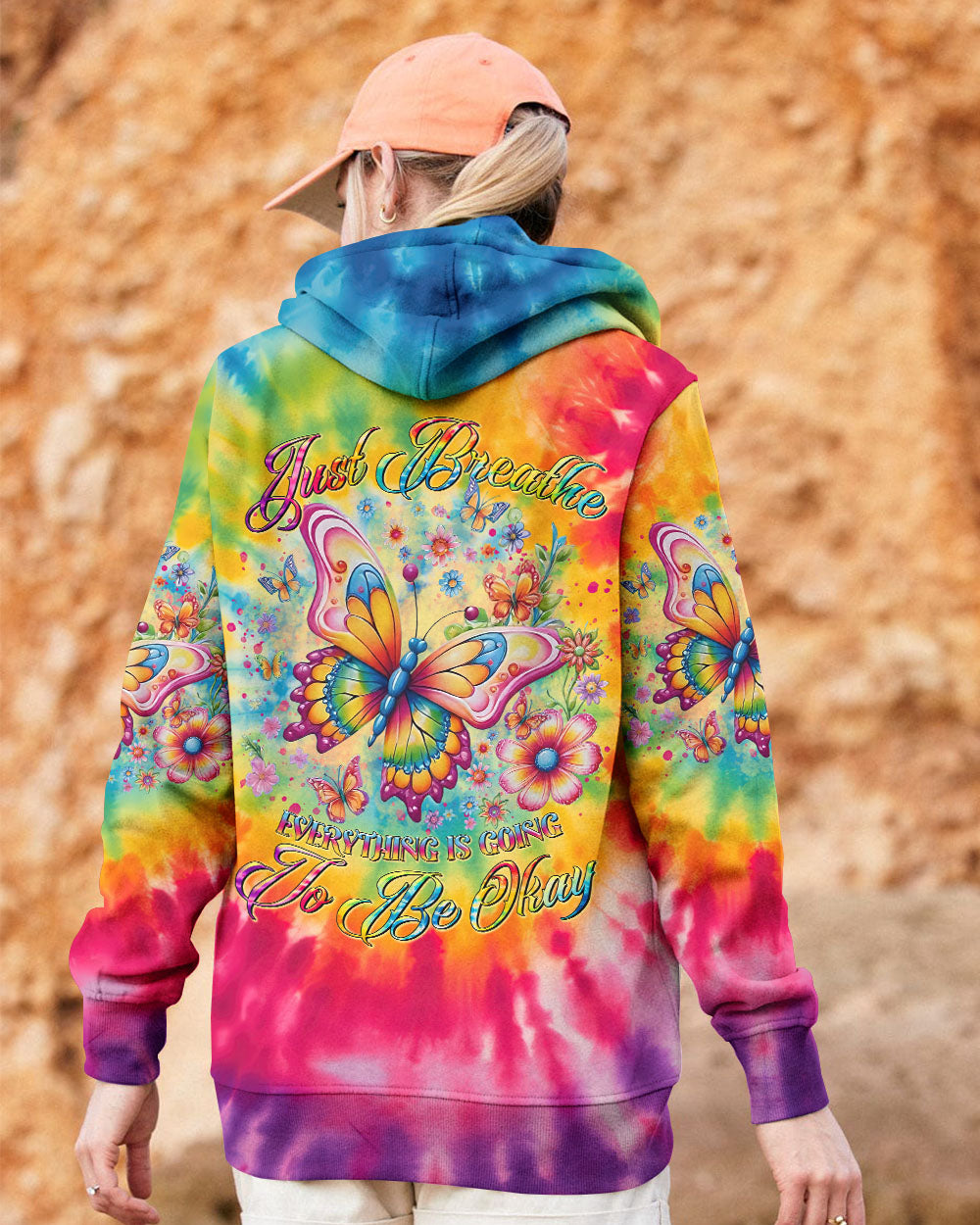 JUST BREATHE BUTTERFLY TIE DYE ALL OVER PRINT - TLTR0108244