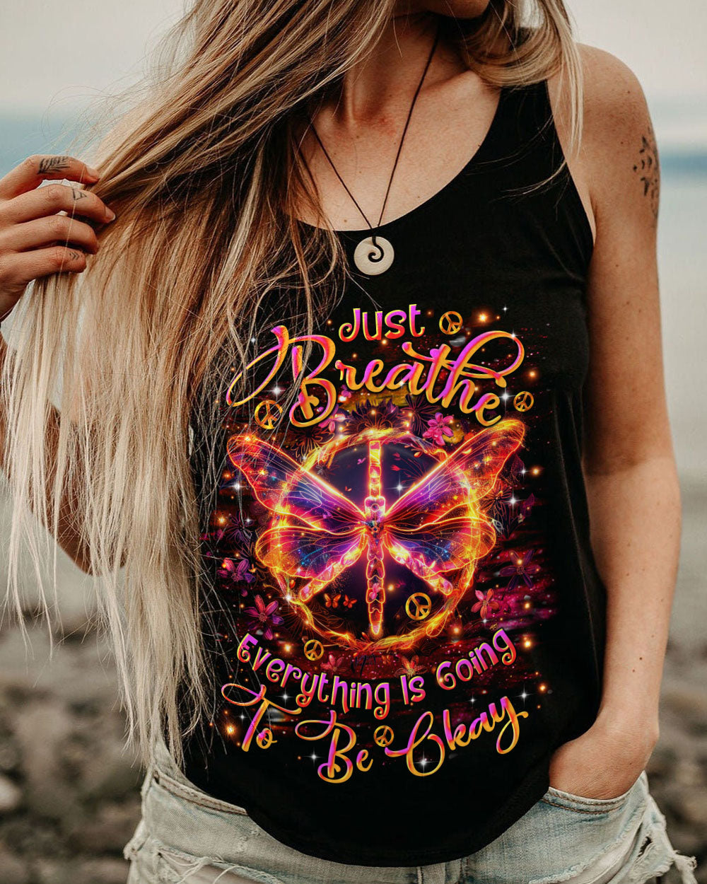 JUST BREATHE DRAGONFLY ALL OVER PRINT - TLTR0201254
