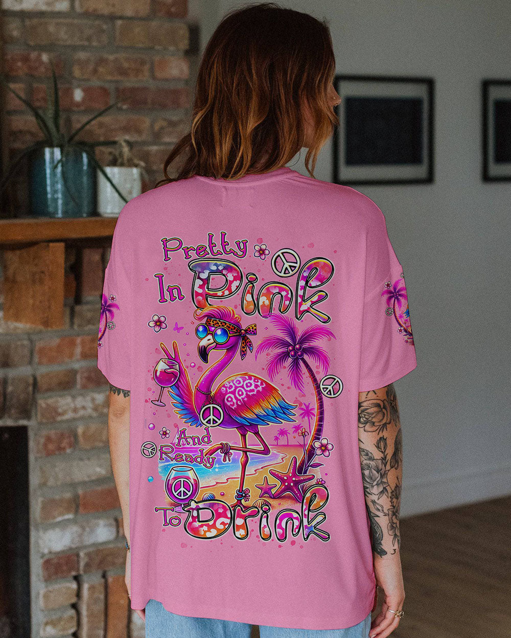 PRETTY IN PINK FLAMINGO ALL OVER PRINT - TLTR0207243