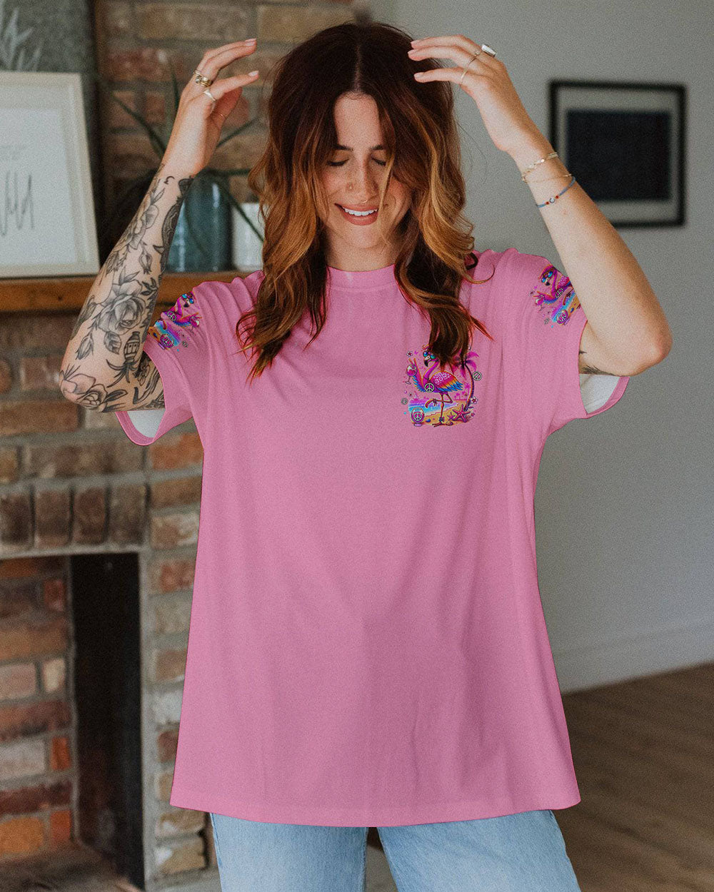 PRETTY IN PINK FLAMINGO ALL OVER PRINT - TLTR0207243