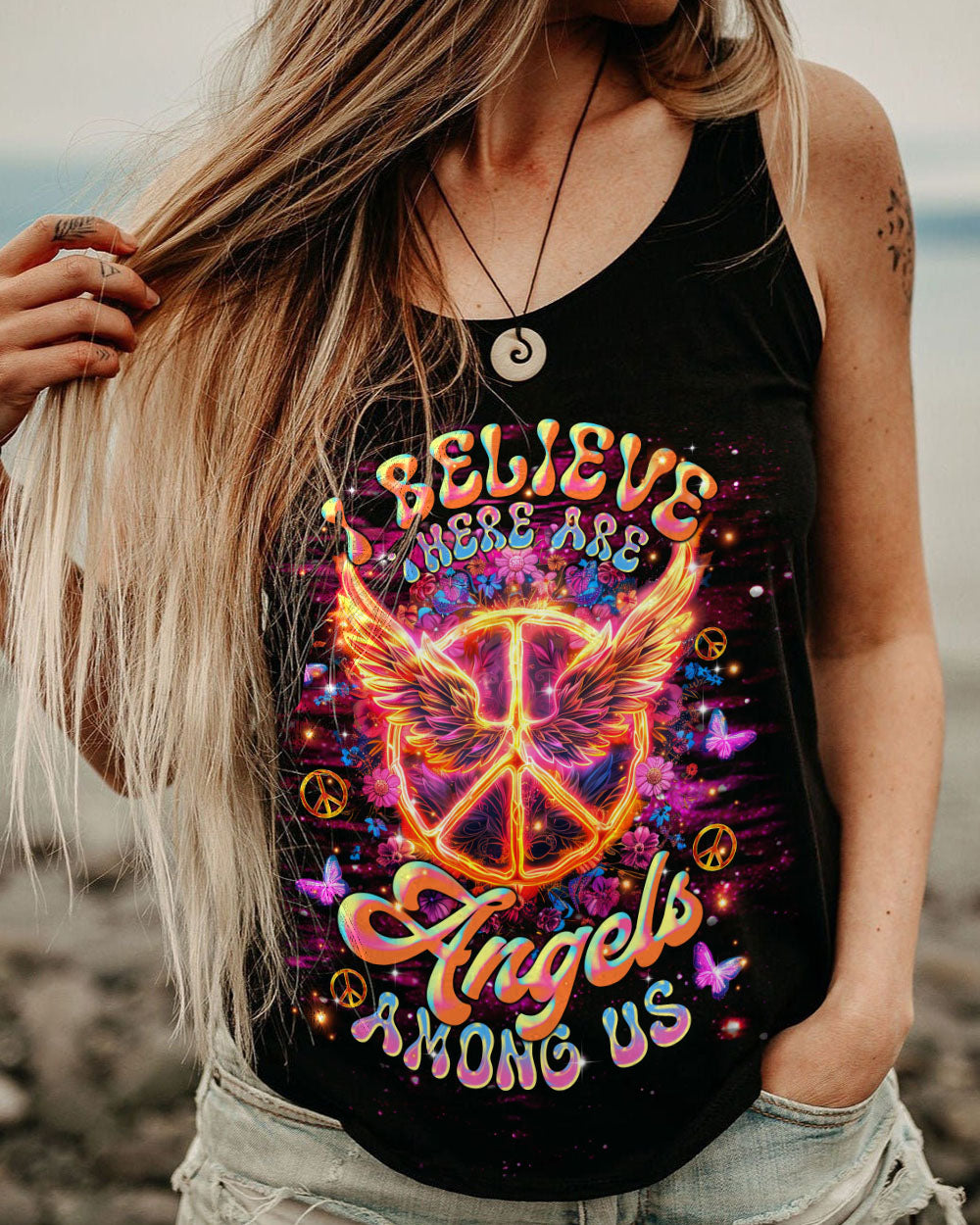 I BELIEVE THERE ARE ANGELS AMONG US WINGS ALL OVER PRINT - TLTR0401252
