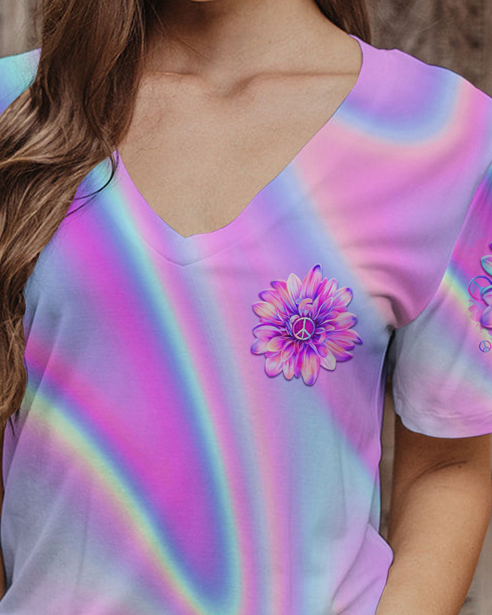 PEACE Y'ALL FLOWER TIE DYE ALL OVER PRINT - TLTR0407231