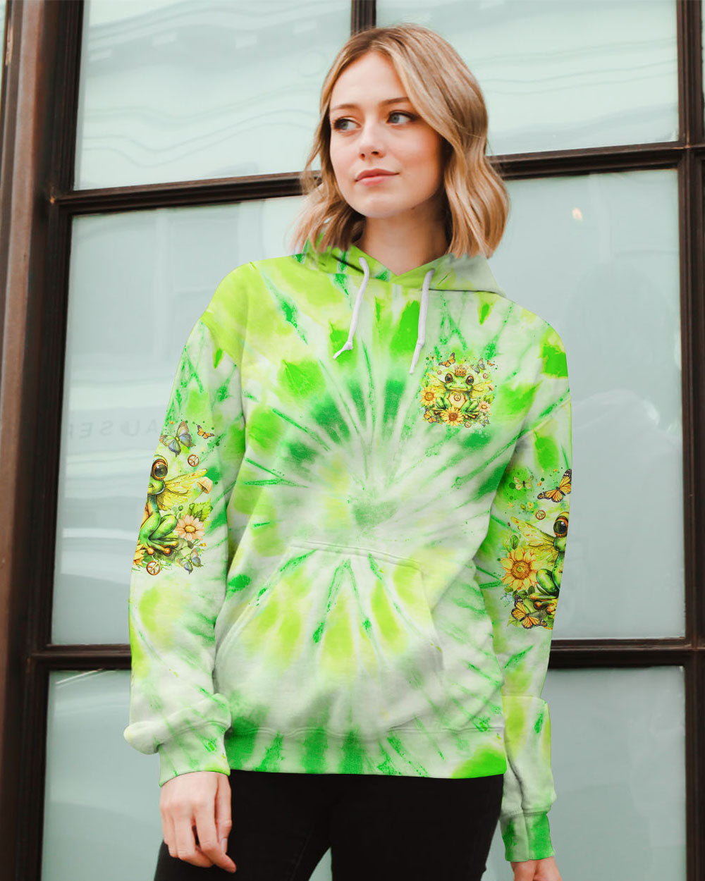 BE YOU THE WORLD WILL ADJUST FROG TIE DYE ALL OVER PRINT - TLTR0407244