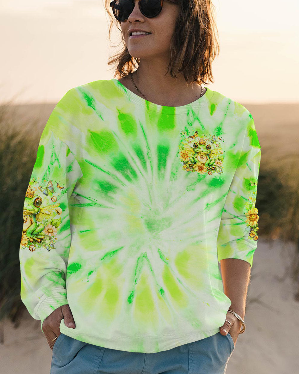 BE YOU THE WORLD WILL ADJUST FROG TIE DYE ALL OVER PRINT - TLTR0407244
