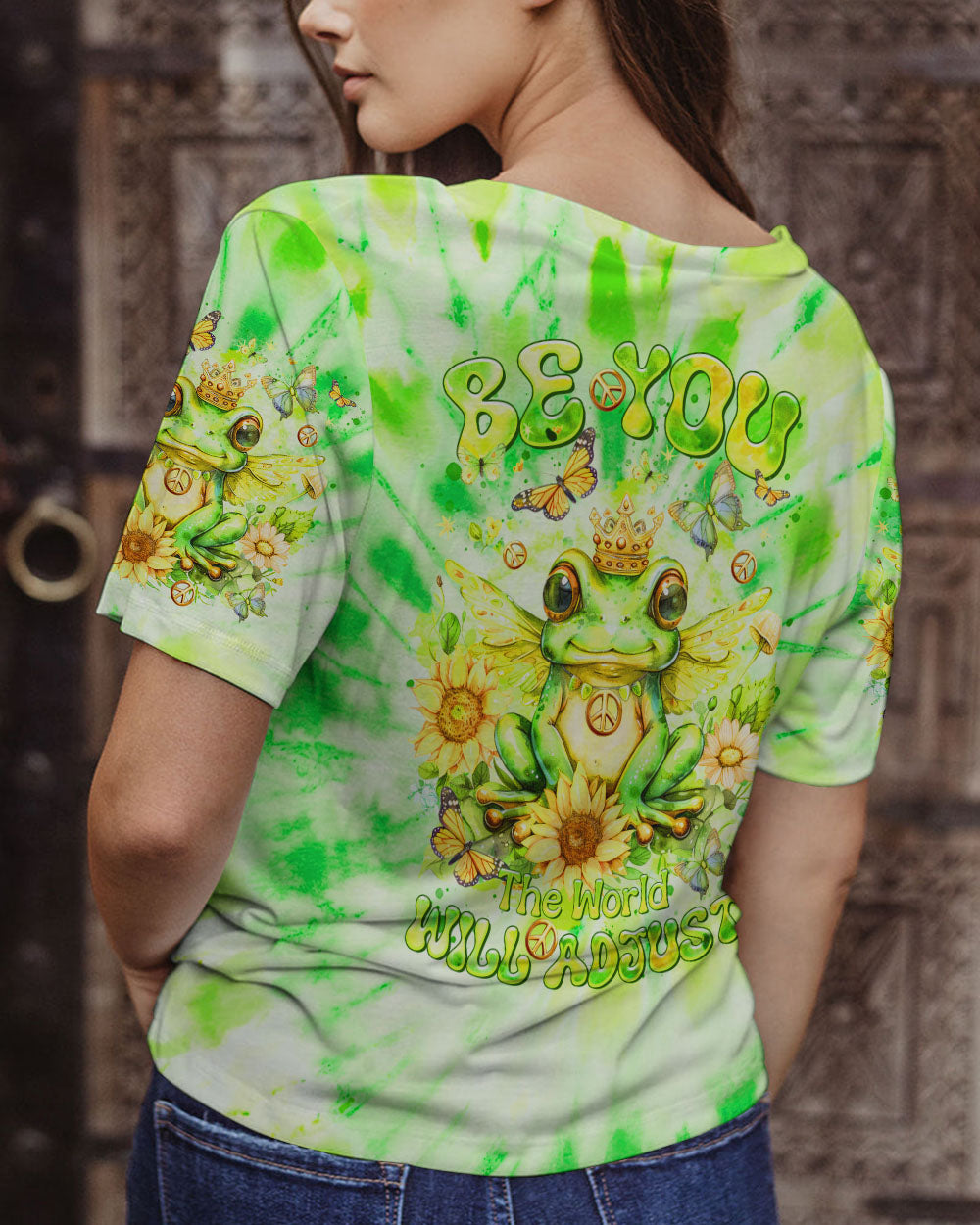 BE YOU THE WORLD WILL ADJUST FROG TIE DYE ALL OVER PRINT - TLTR0407244