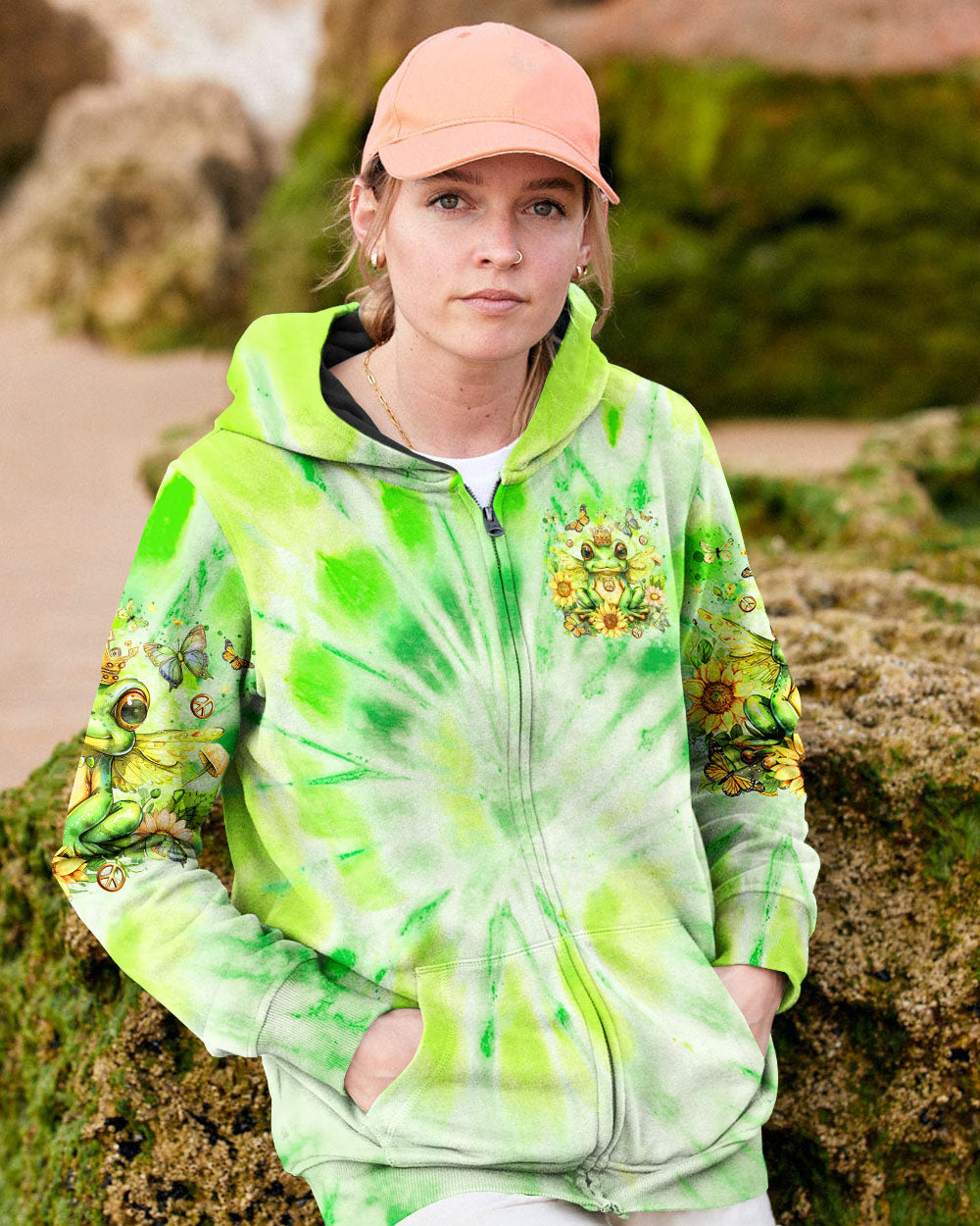 BE YOU THE WORLD WILL ADJUST FROG TIE DYE ALL OVER PRINT - TLTR0407244