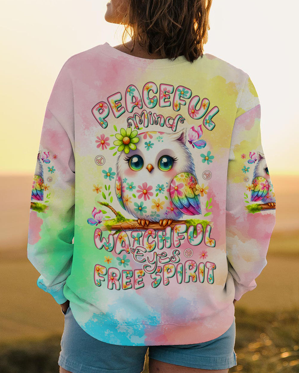 PEACEFUL MIND OWL ALL OVER PRINT - TLTR0407252