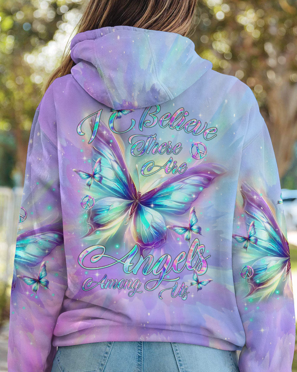 I BELIEVE THERE ARE ANGELS AMONG US BUTTERFLY ALL OVER PRINT - TLTR0503244