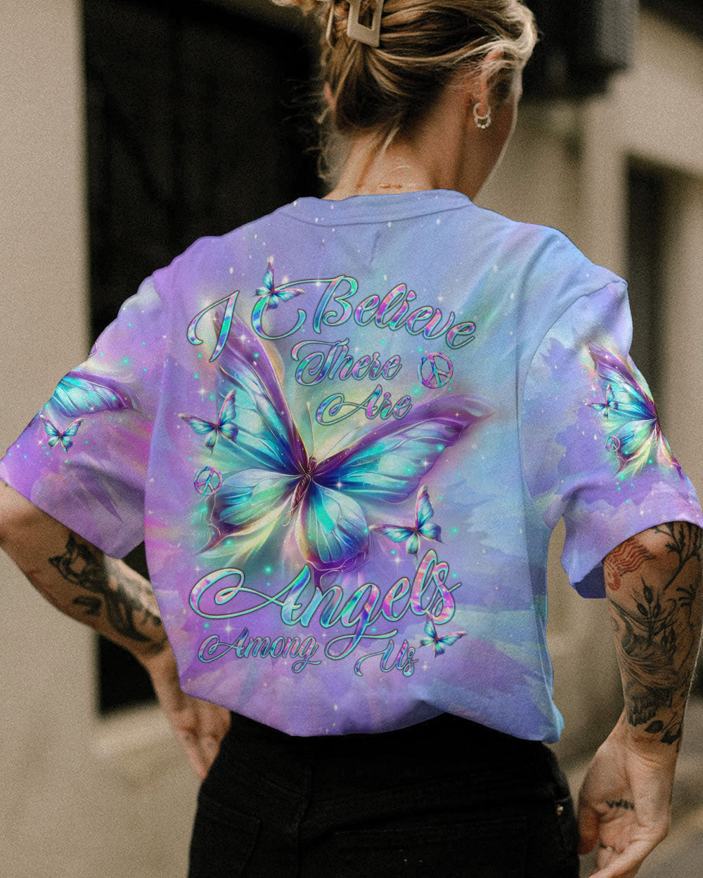 I BELIEVE THERE ARE ANGELS AMONG US BUTTERFLY ALL OVER PRINT - TLTR0503244