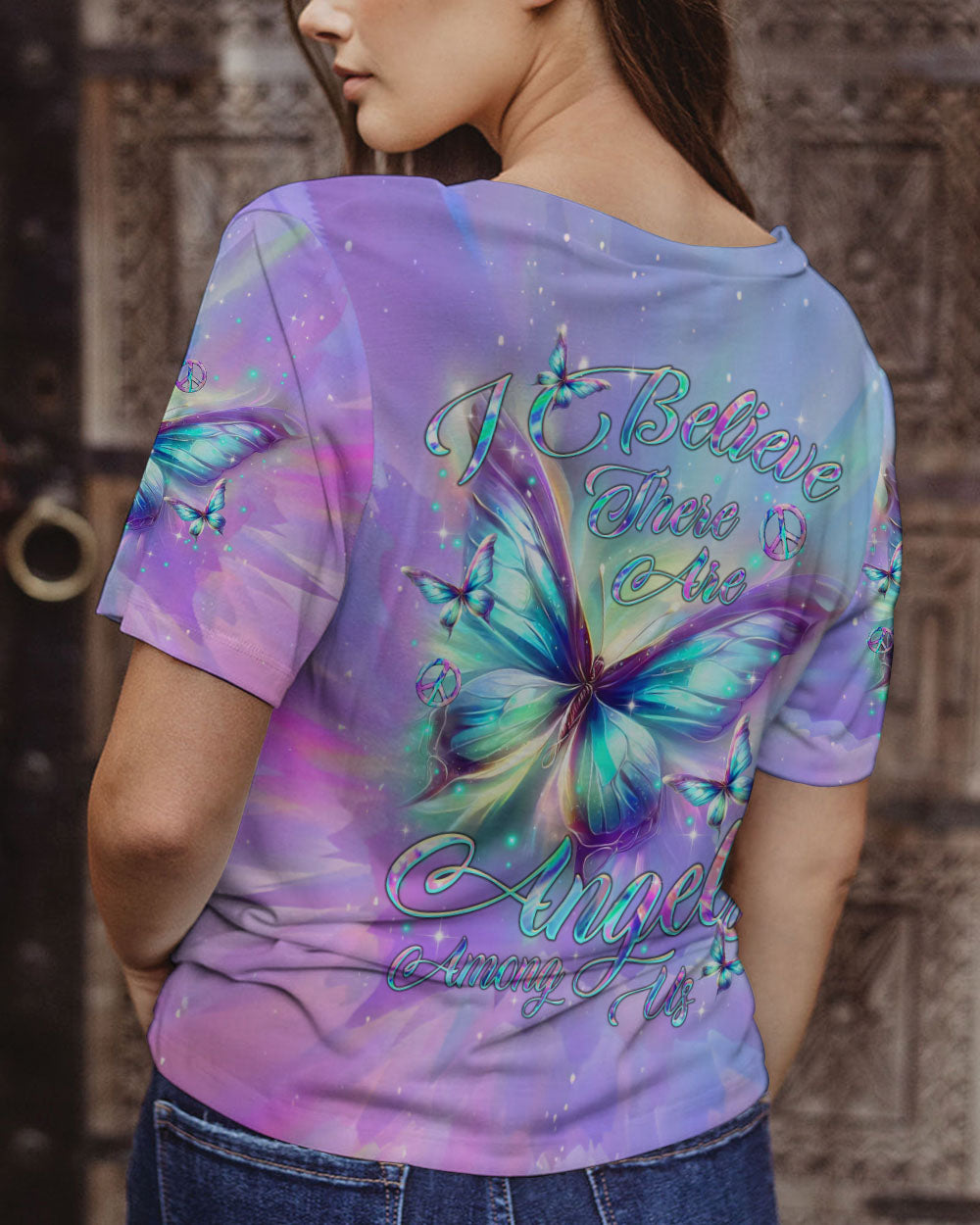 I BELIEVE THERE ARE ANGELS AMONG US BUTTERFLY ALL OVER PRINT - TLTR0503244