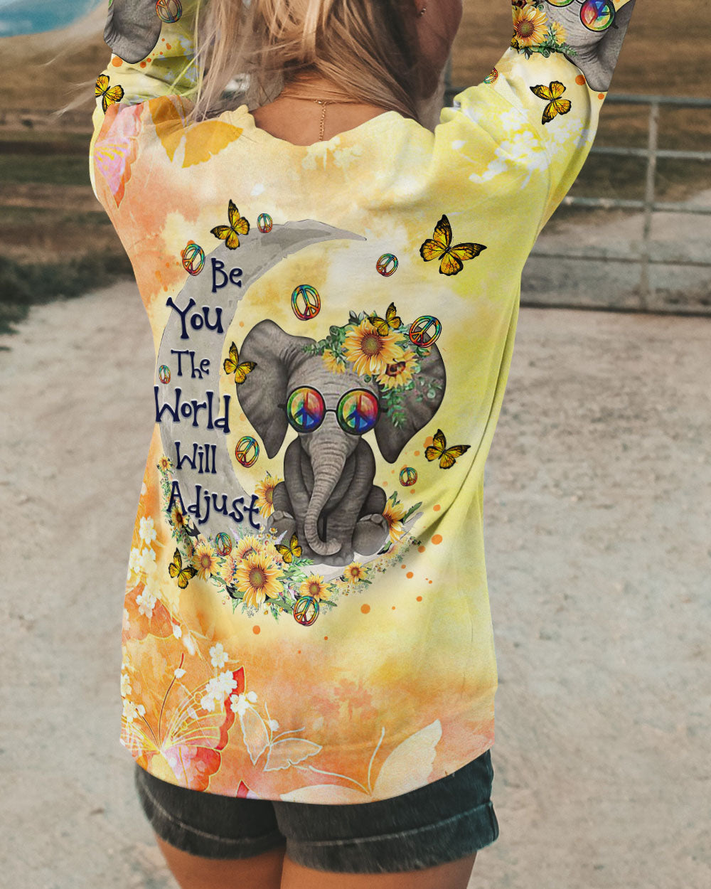 BE YOU THE WORLD WILL ADJUST ELEPHANT ALL OVER PRINT - TLTR0509231
