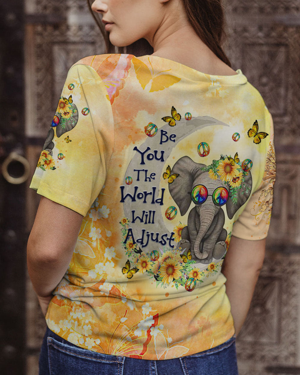 BE YOU THE WORLD WILL ADJUST ELEPHANT ALL OVER PRINT - TLTR0509231