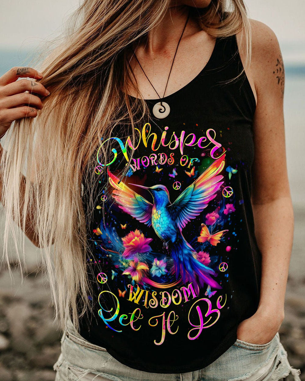 WHISPER WORDS OF WISDOM LET IT BE HUMMINGBIRD ALL OVER PRINT  - TLTR0511243