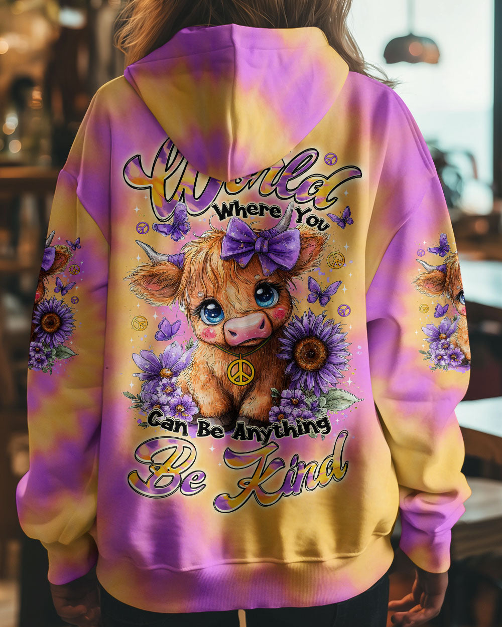 BE KIND HIGHLAND COW ALL OVER PRINT - TLTR0606253