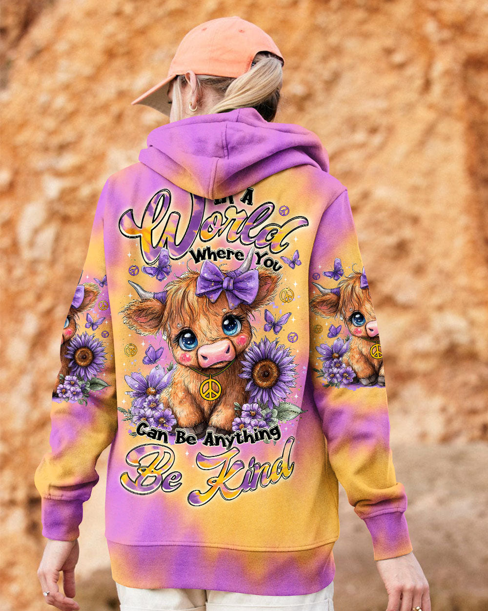 BE KIND HIGHLAND COW ALL OVER PRINT - TLTR0606253