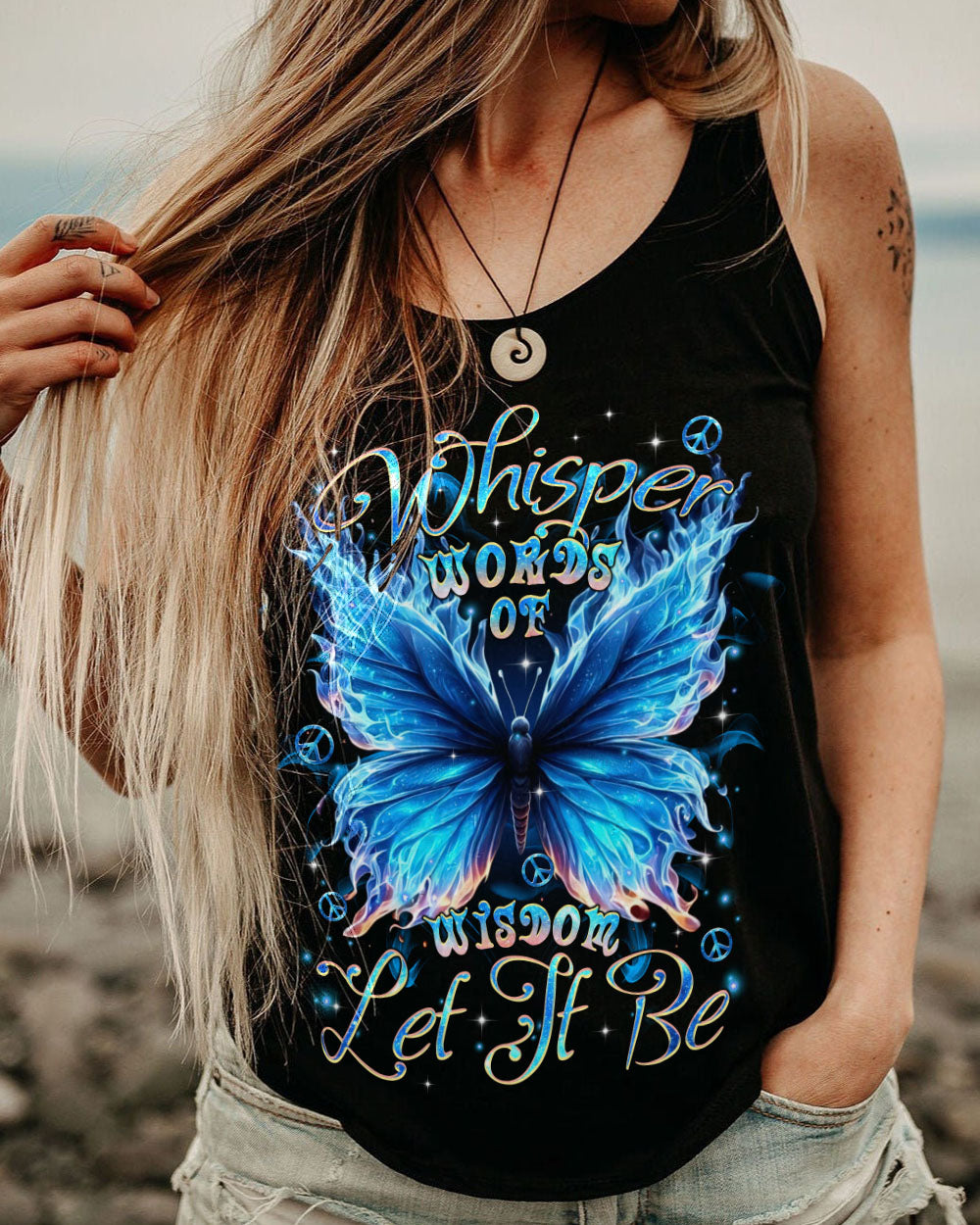 WHISPER WORDS OF WISDOM LET IT BE BUTTERFLY ALL OVER PRINT  - TLTR0611245