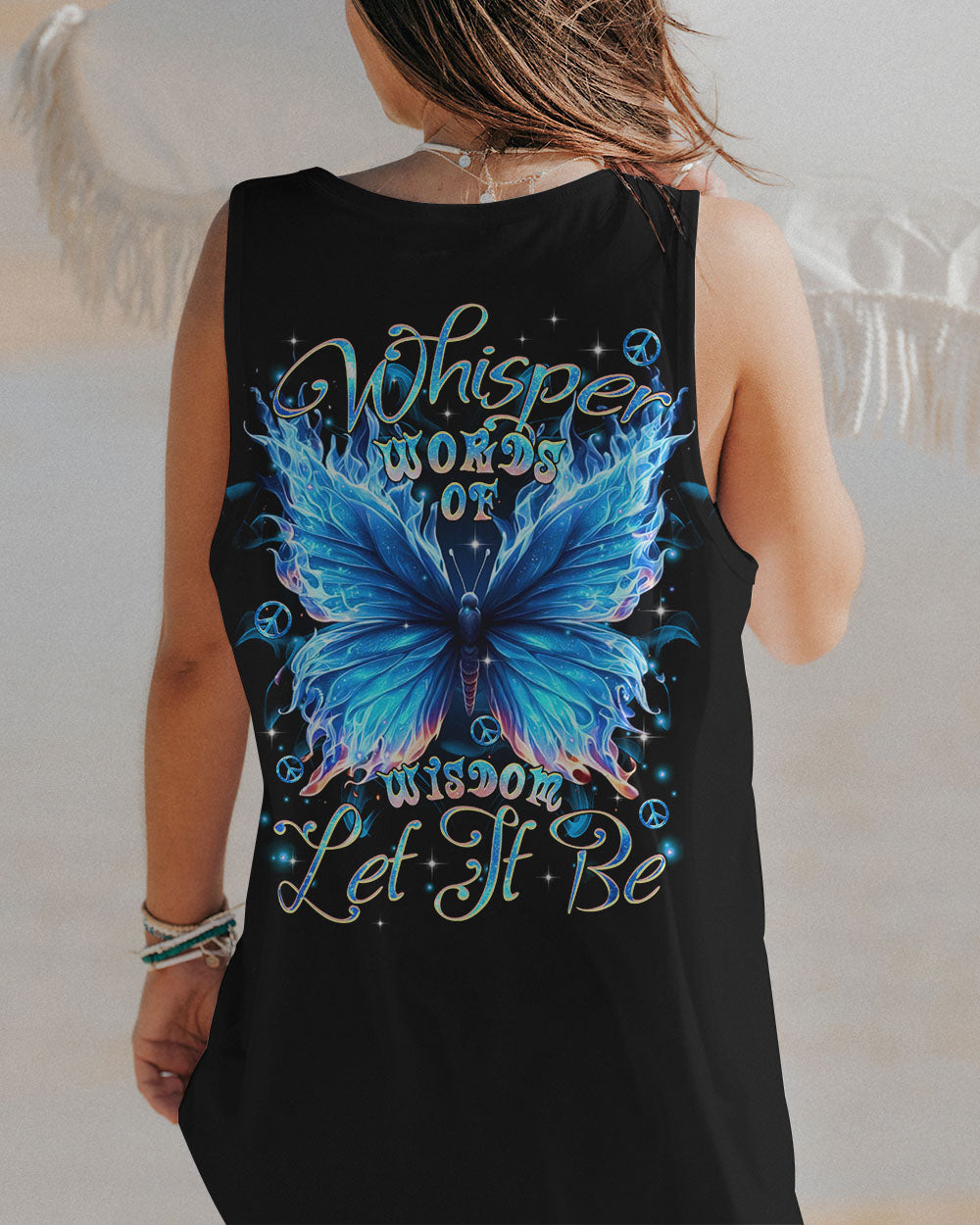 WHISPER WORDS OF WISDOM LET IT BE BUTTERFLY ALL OVER PRINT  - TLTR0611245