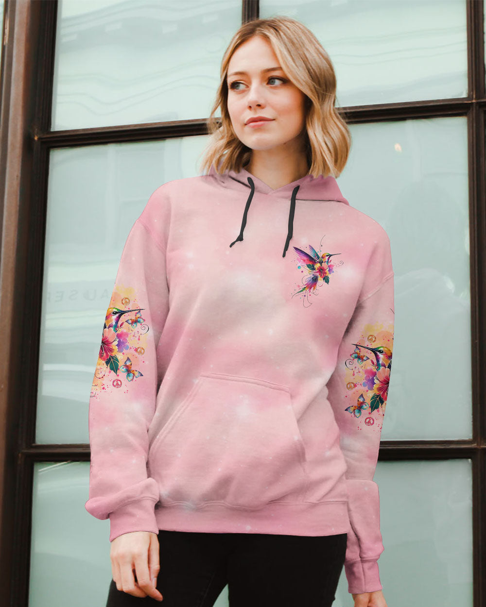 JUST BREATHE HUMMINGBIRD ALL OVER PRINT  - TLTR0710243