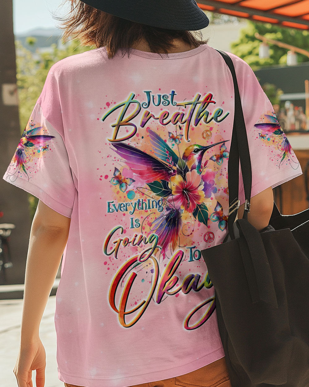 JUST BREATHE HUMMINGBIRD ALL OVER PRINT  - TLTR0710243