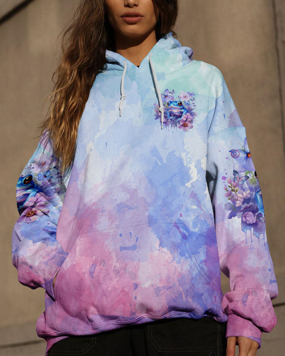 BE YOU THE WORLD WILL ADJUST FROG PURPLE ALL OVER PRINT - TLTR0712231