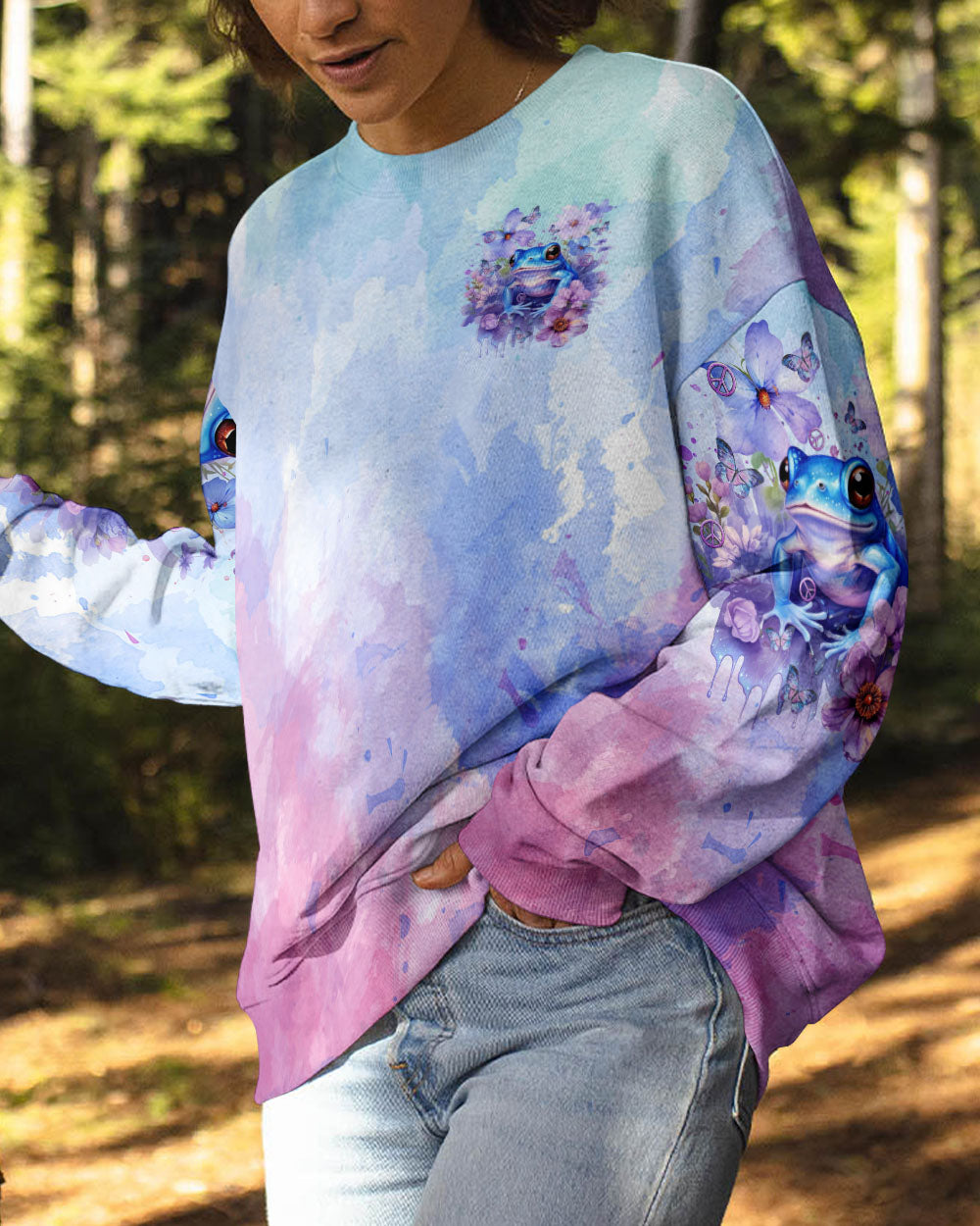 BE YOU THE WORLD WILL ADJUST FROG PURPLE ALL OVER PRINT - TLTR0712231