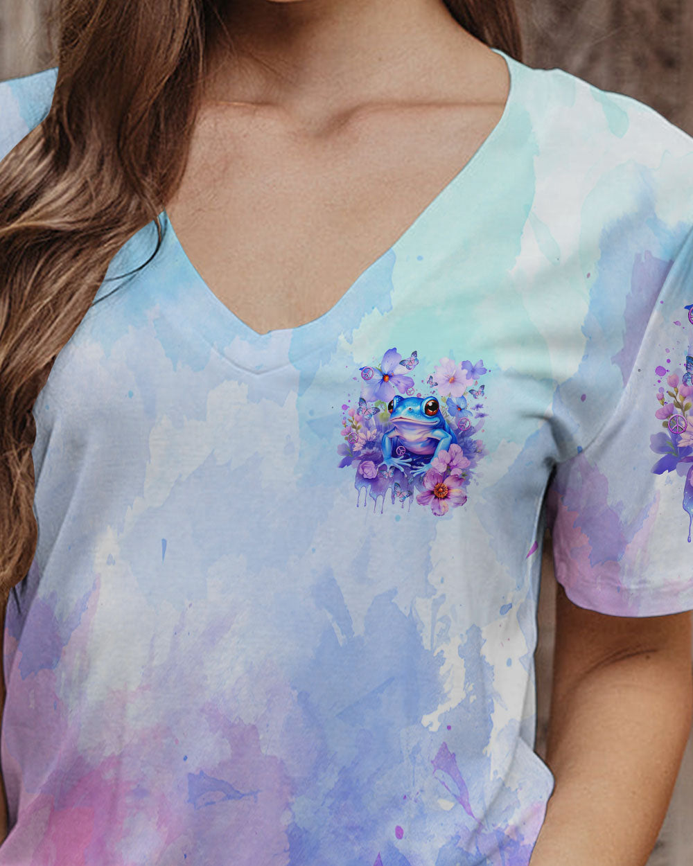 BE YOU THE WORLD WILL ADJUST FROG PURPLE ALL OVER PRINT - TLTR0712231
