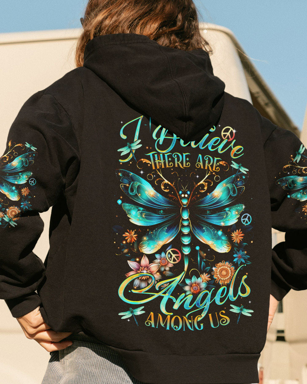 I BELIEVE THERE ARE ANGELS AMONG US DRAGONFLY ALL OVER PRINT - TLTR0801245