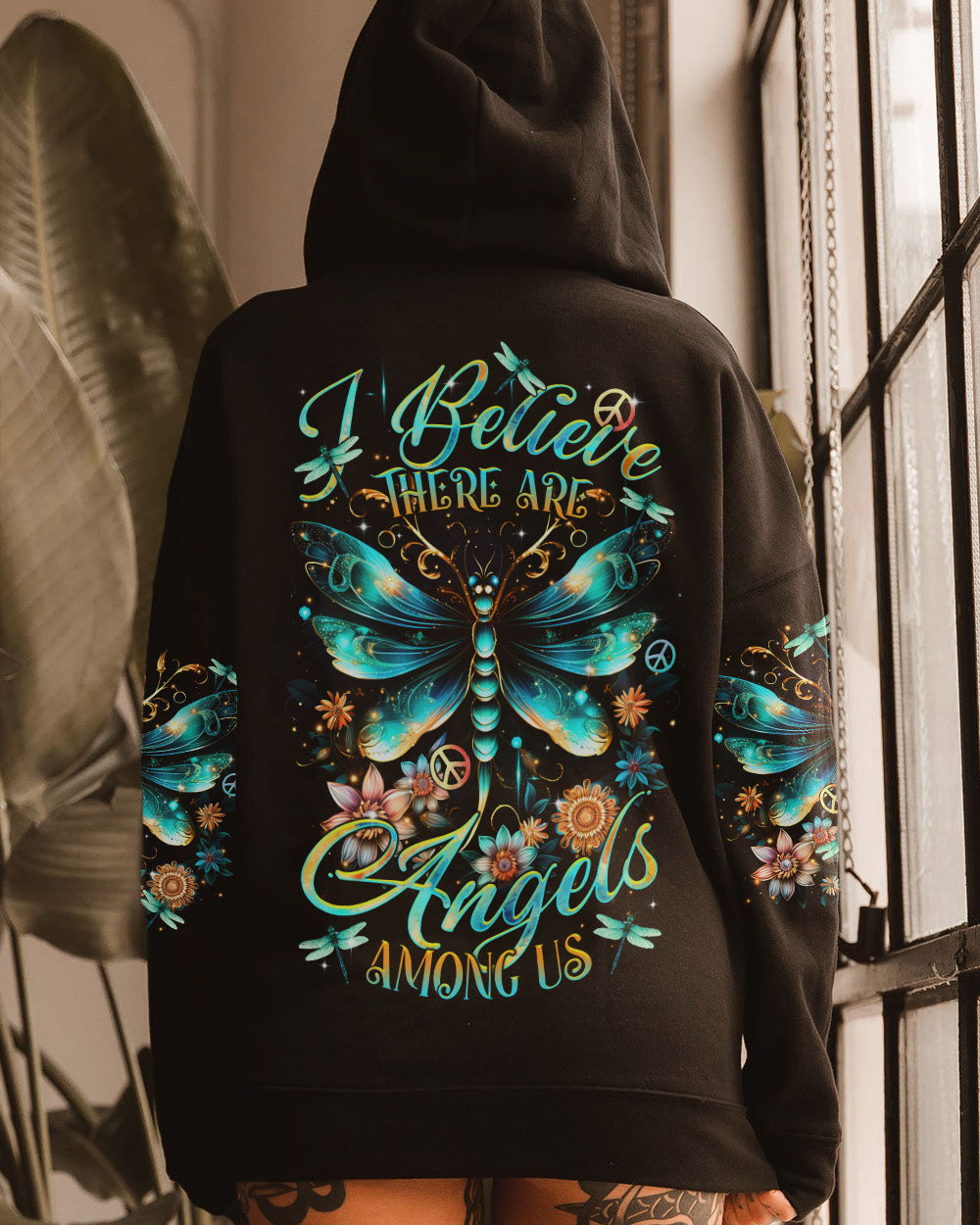 I BELIEVE THERE ARE ANGELS AMONG US DRAGONFLY ALL OVER PRINT - TLTR0801245