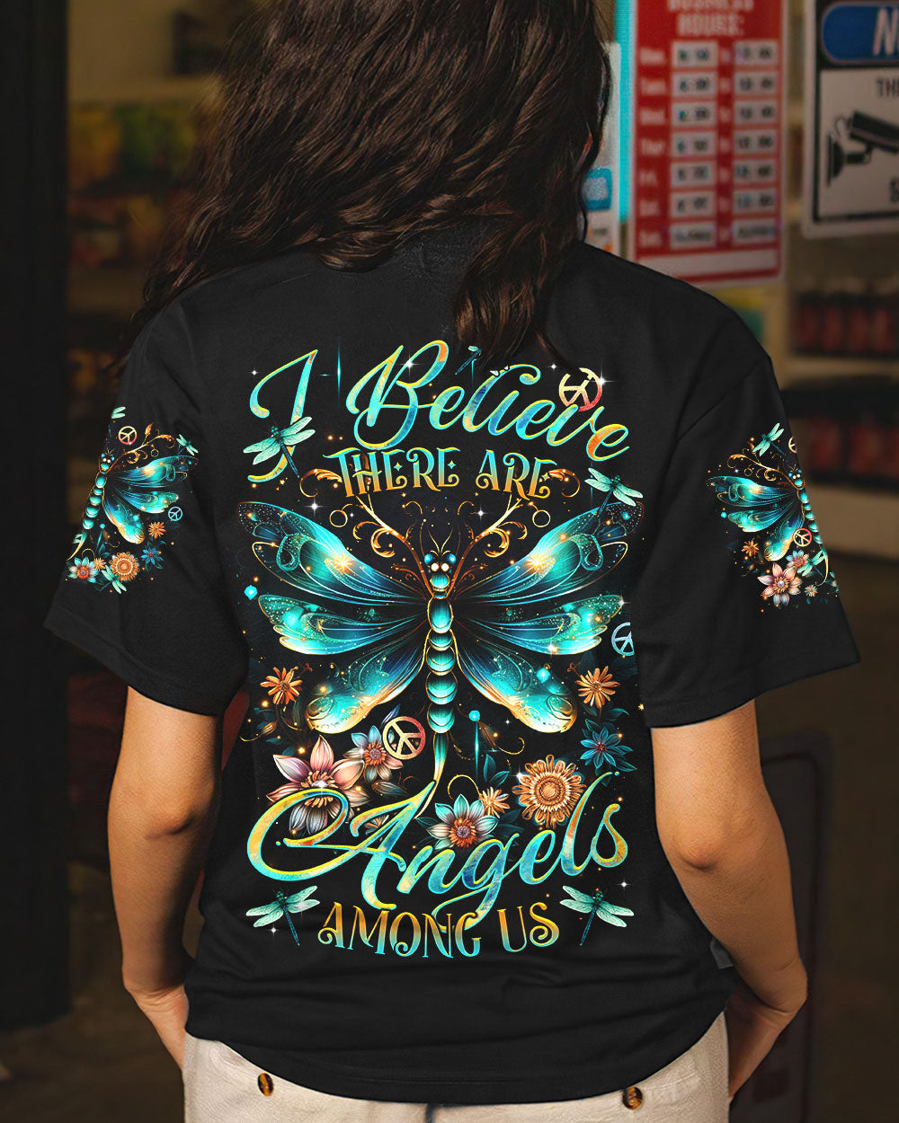 I BELIEVE THERE ARE ANGELS AMONG US DRAGONFLY ALL OVER PRINT - TLTR0801245