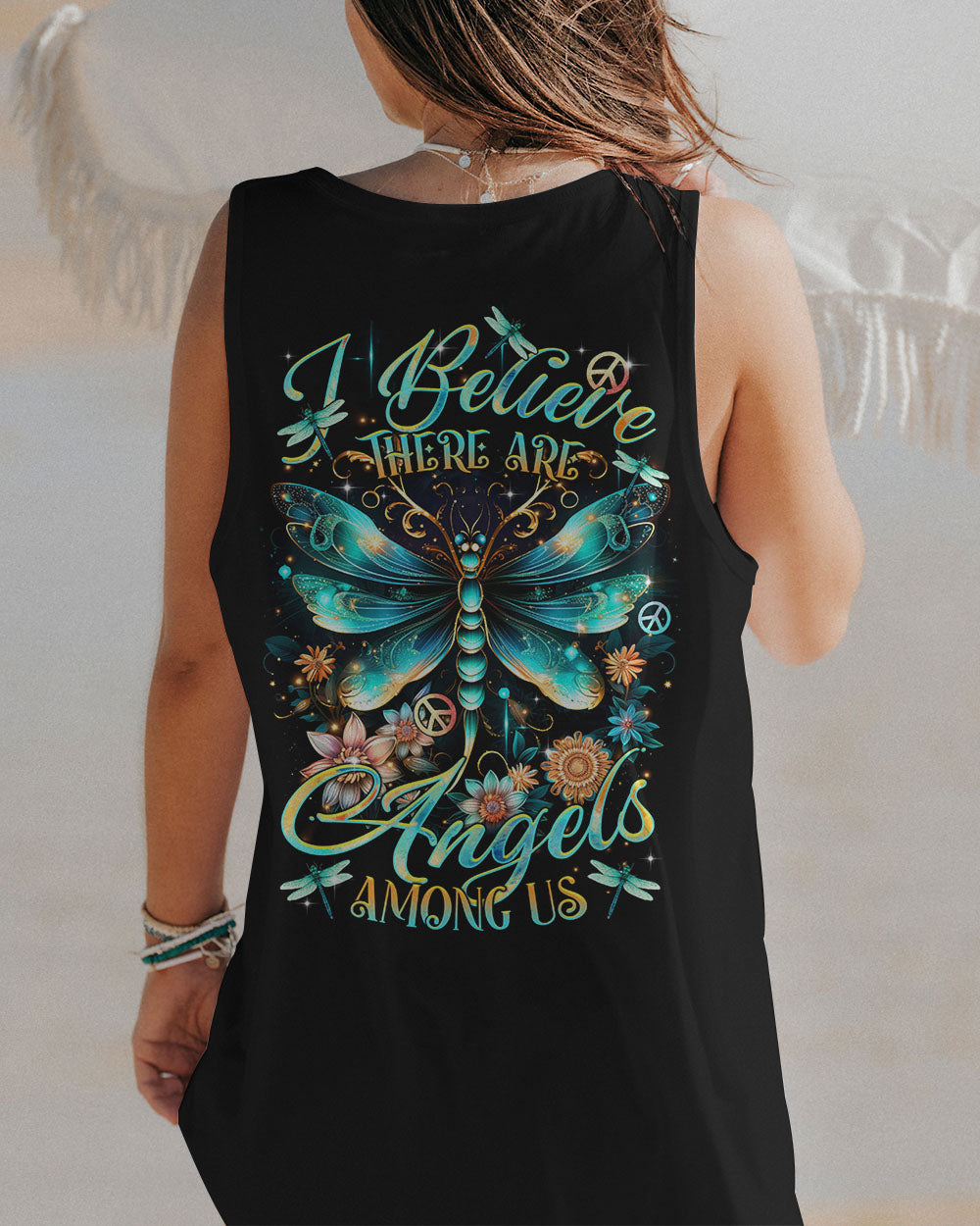 I BELIEVE THERE ARE ANGELS AMONG US DRAGONFLY ALL OVER PRINT - TLTR0801245