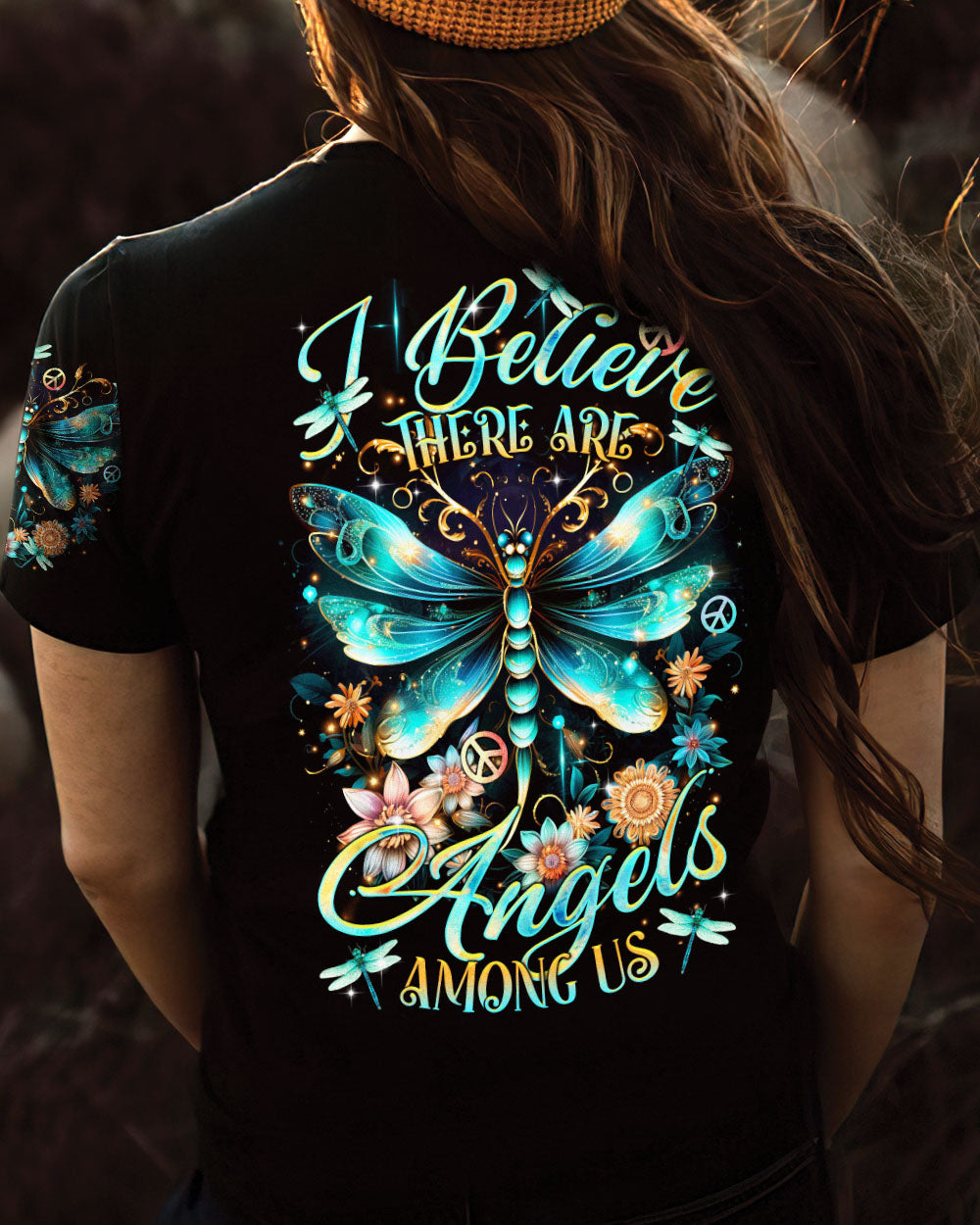 I BELIEVE THERE ARE ANGELS AMONG US DRAGONFLY ALL OVER PRINT - TLTR0801245