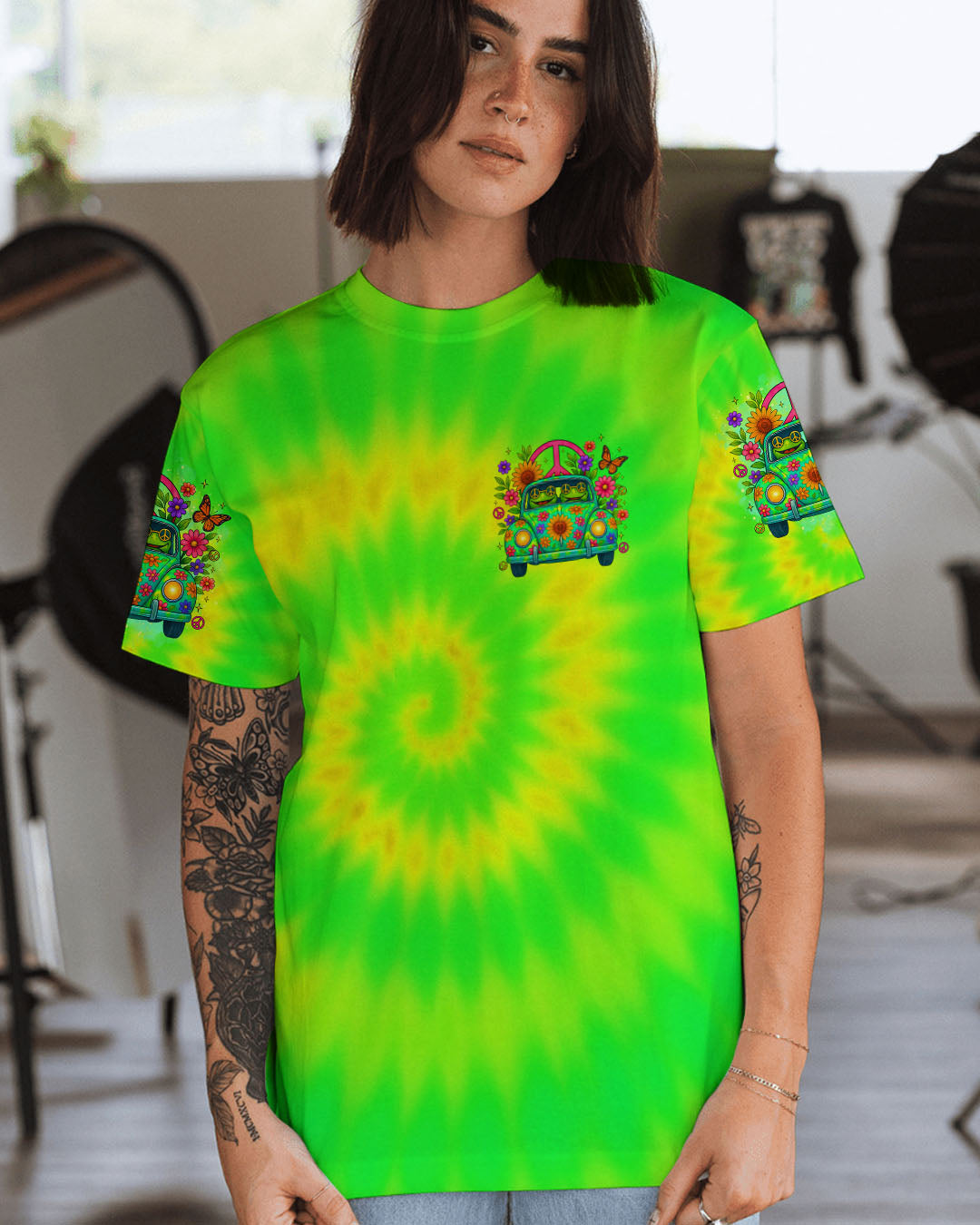 GOOD TIMES CRAZY FRIEND FROG TIE DYE CAR ALL OVER PRINT  - TLTR0805254