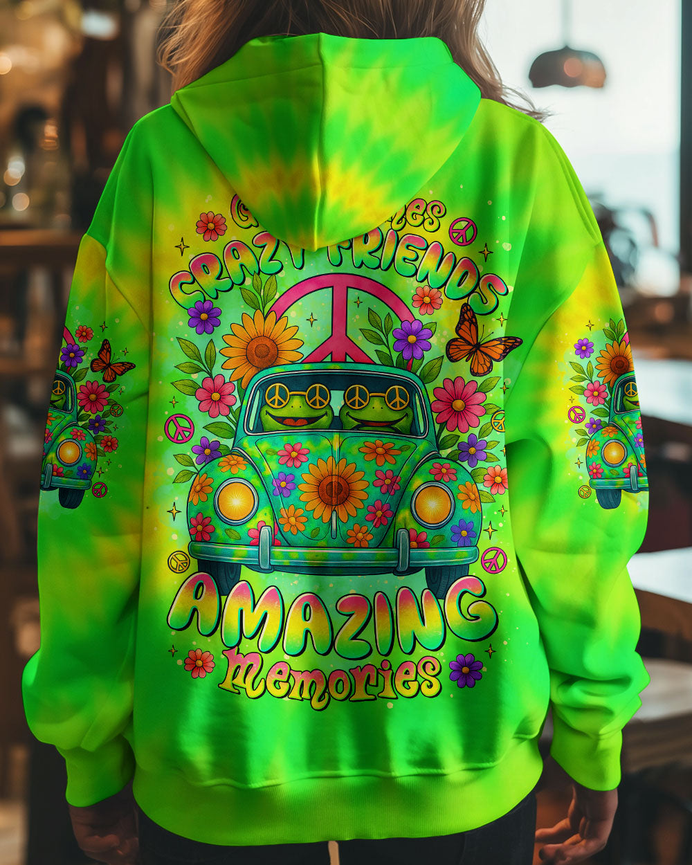 GOOD TIMES CRAZY FRIEND FROG TIE DYE CAR ALL OVER PRINT  - TLTR0805254