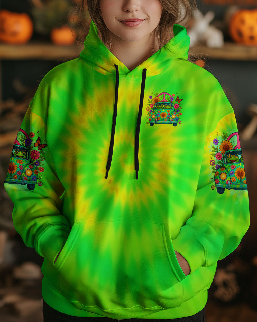 GOOD TIMES CRAZY FRIEND FROG TIE DYE CAR ALL OVER PRINT  - TLTR0805254