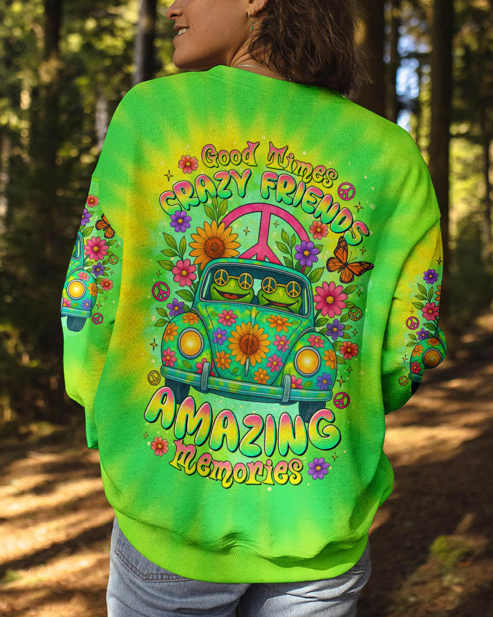 GOOD TIMES CRAZY FRIEND FROG TIE DYE CAR ALL OVER PRINT  - TLTR0805254