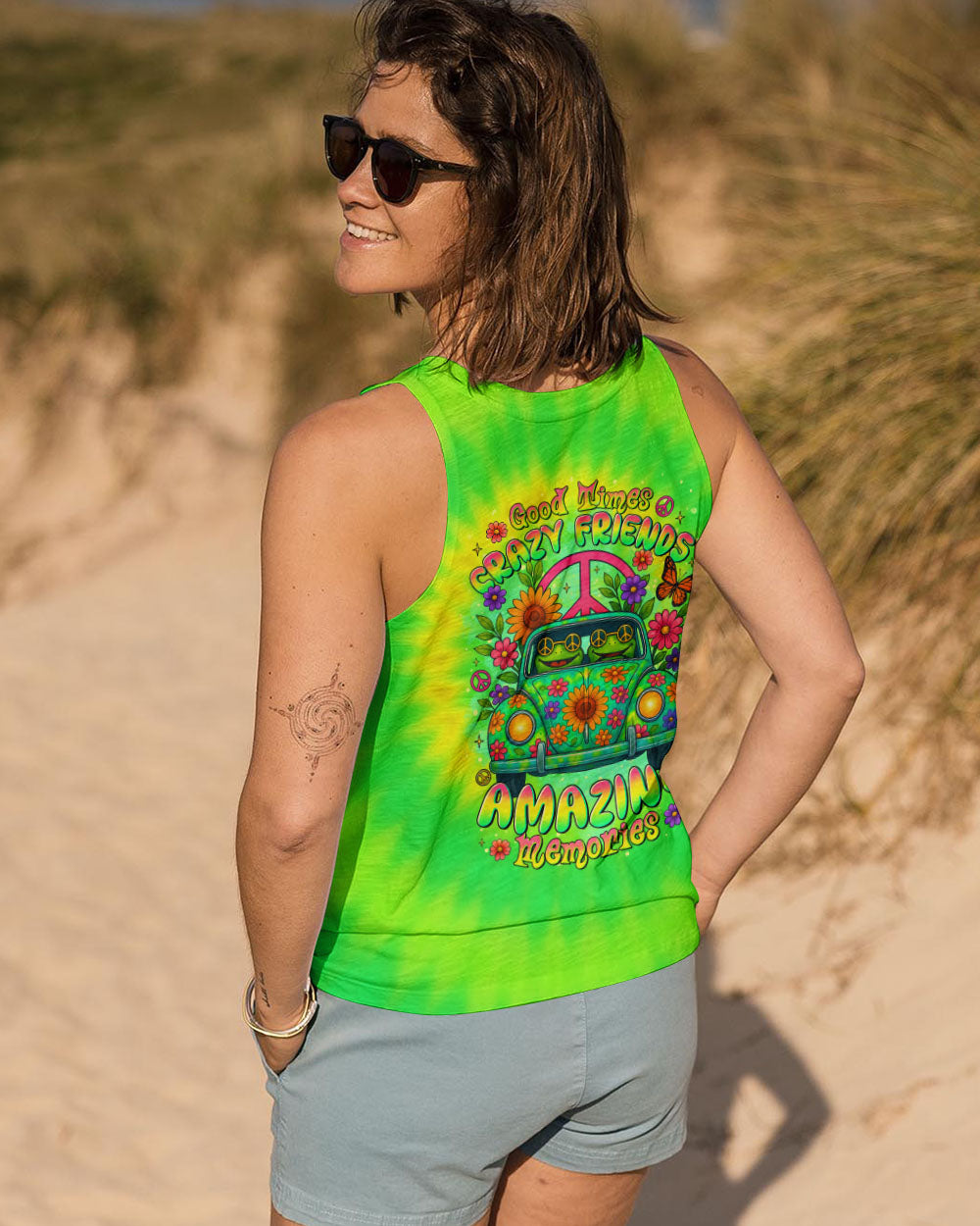 GOOD TIMES CRAZY FRIEND FROG TIE DYE CAR ALL OVER PRINT  - TLTR0805254