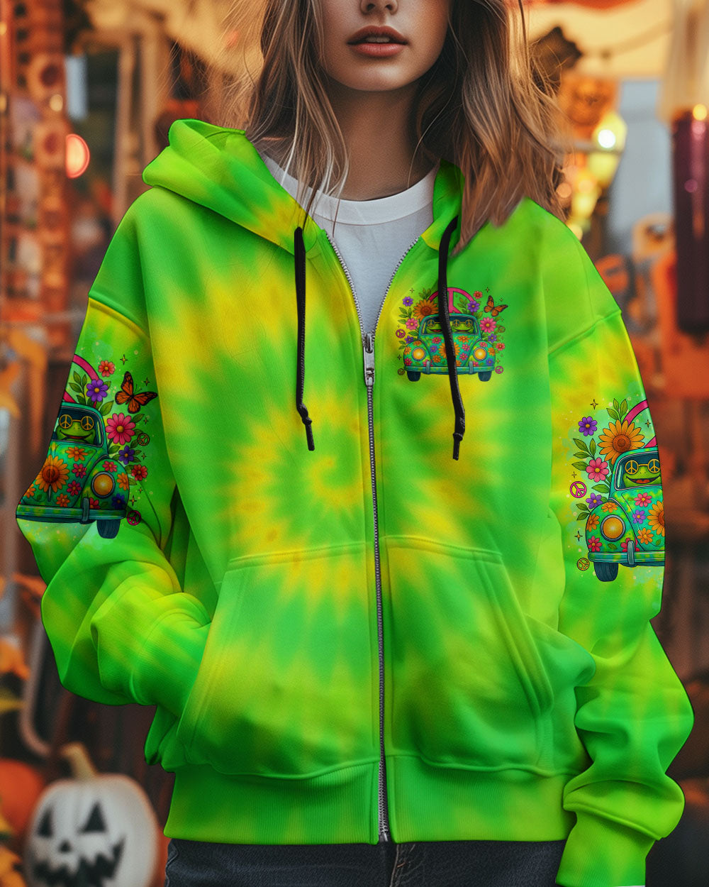 GOOD TIMES CRAZY FRIEND FROG TIE DYE CAR ALL OVER PRINT  - TLTR0805254