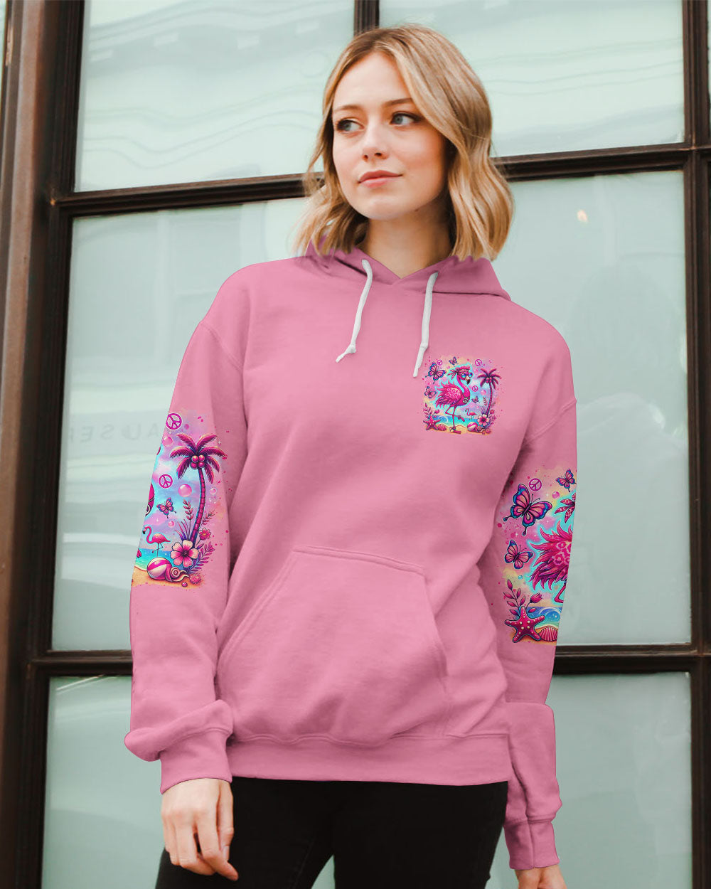 RUNNING AGAINST THE WIND FLAMINGO ALL OVER PRINT - TLTR0808245