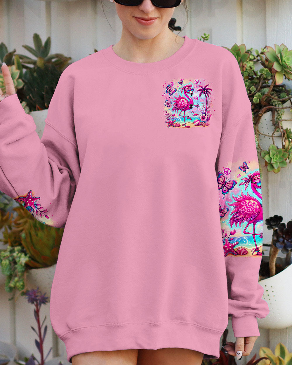 RUNNING AGAINST THE WIND FLAMINGO ALL OVER PRINT - TLTR0808245