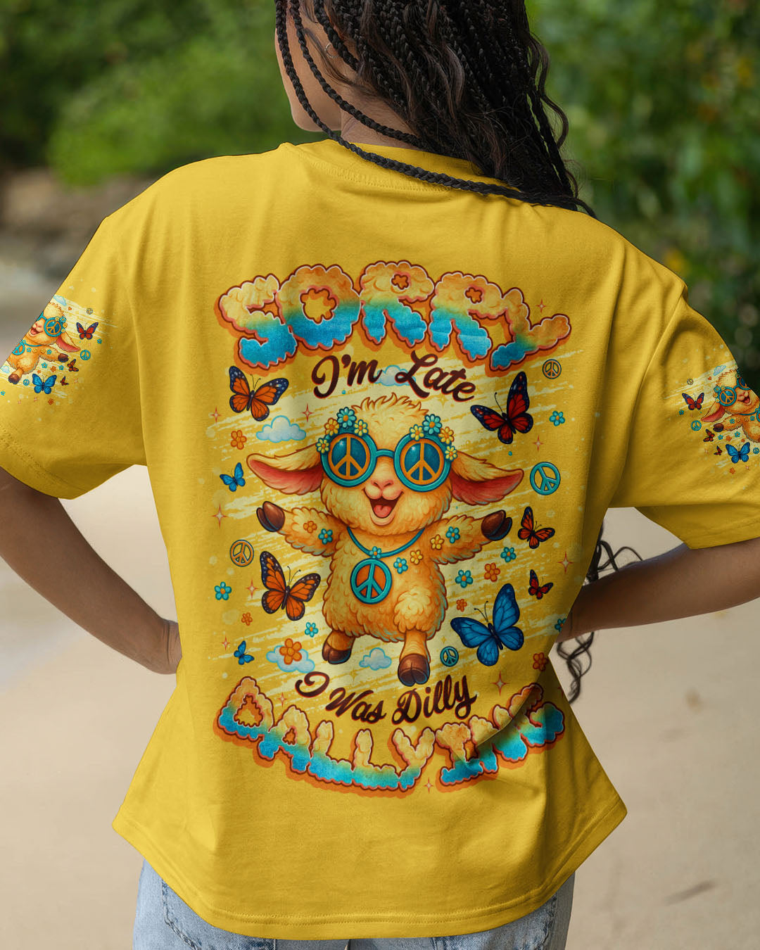 SORRY I'M LATE I WAS DILLY DALLYING SHEEP ALL OVER PRINT - TLNT0808254