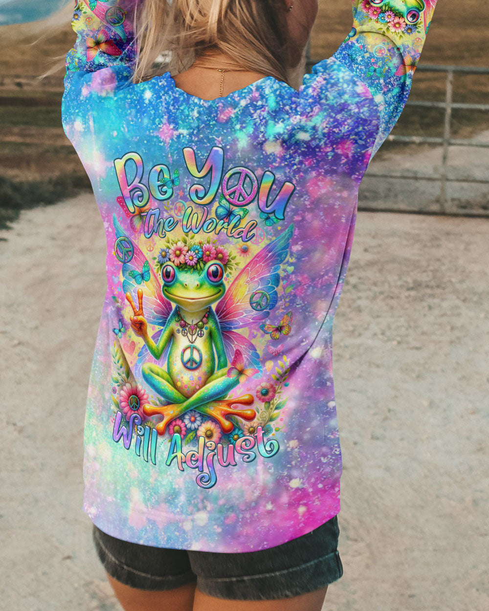 BE YOU THE WORLD WILL ADJUST FROG WINGS ALL OVER PRINT - TLTR0812231