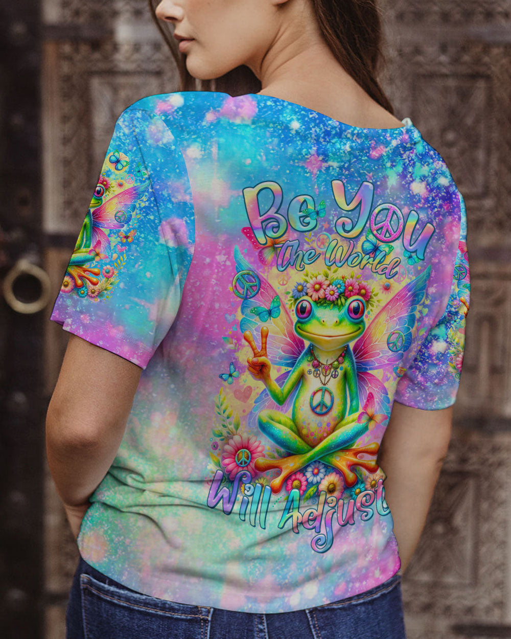 BE YOU THE WORLD WILL ADJUST FROG WINGS ALL OVER PRINT - TLTR0812231