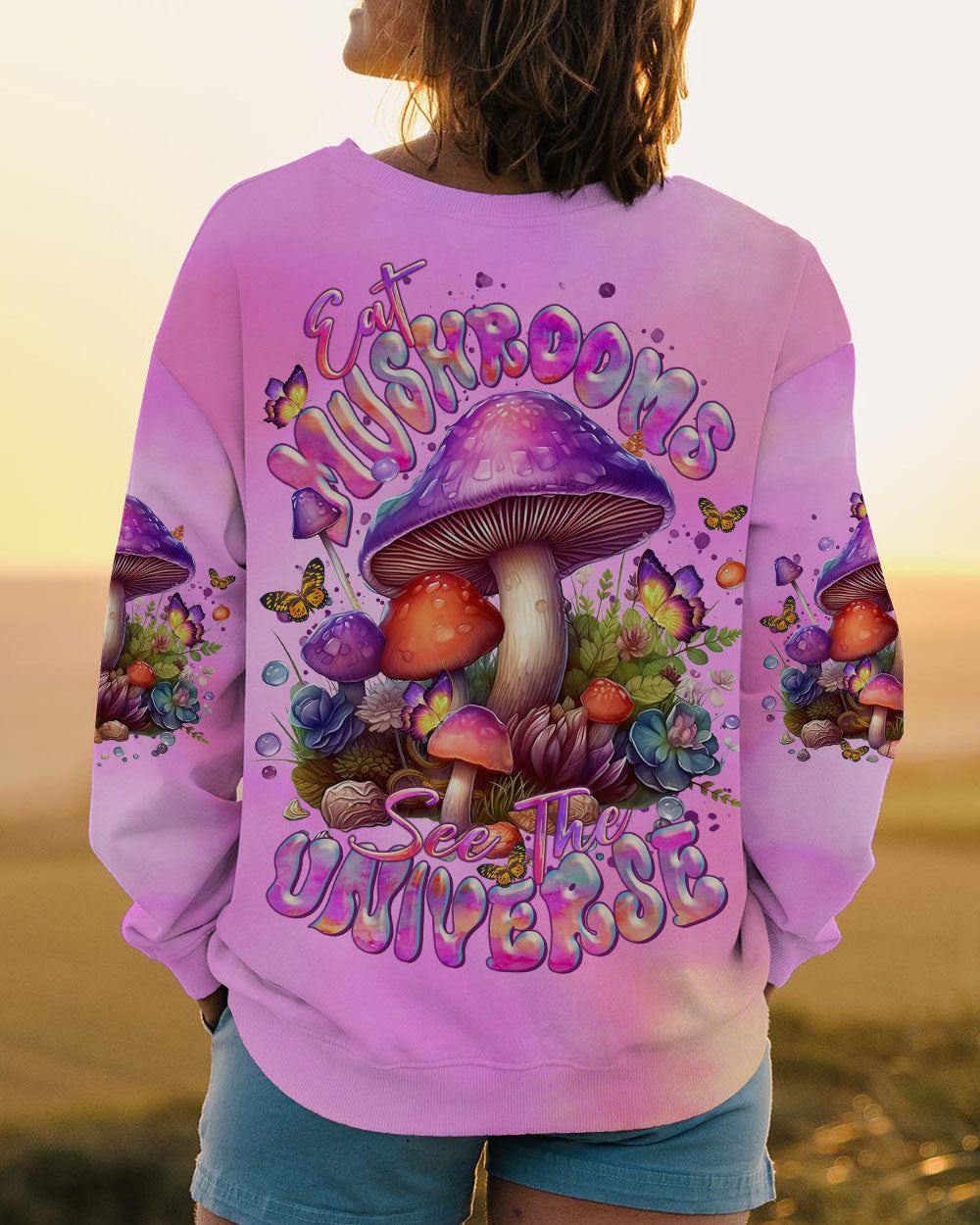 EAT MUSHROOMS SEE THE UNIVERSE ALL OVER PRINT - TLTR0901243