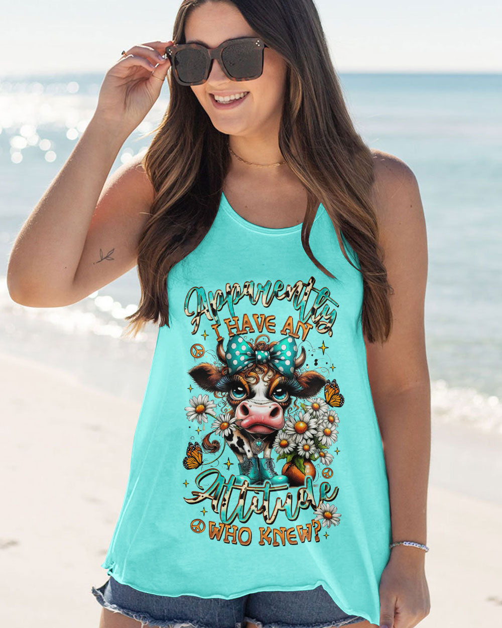 APPARENTLY I HAVE AN ATTITUDE WHO KNEW COW ALL OVER PRINT  - TLTR0907254