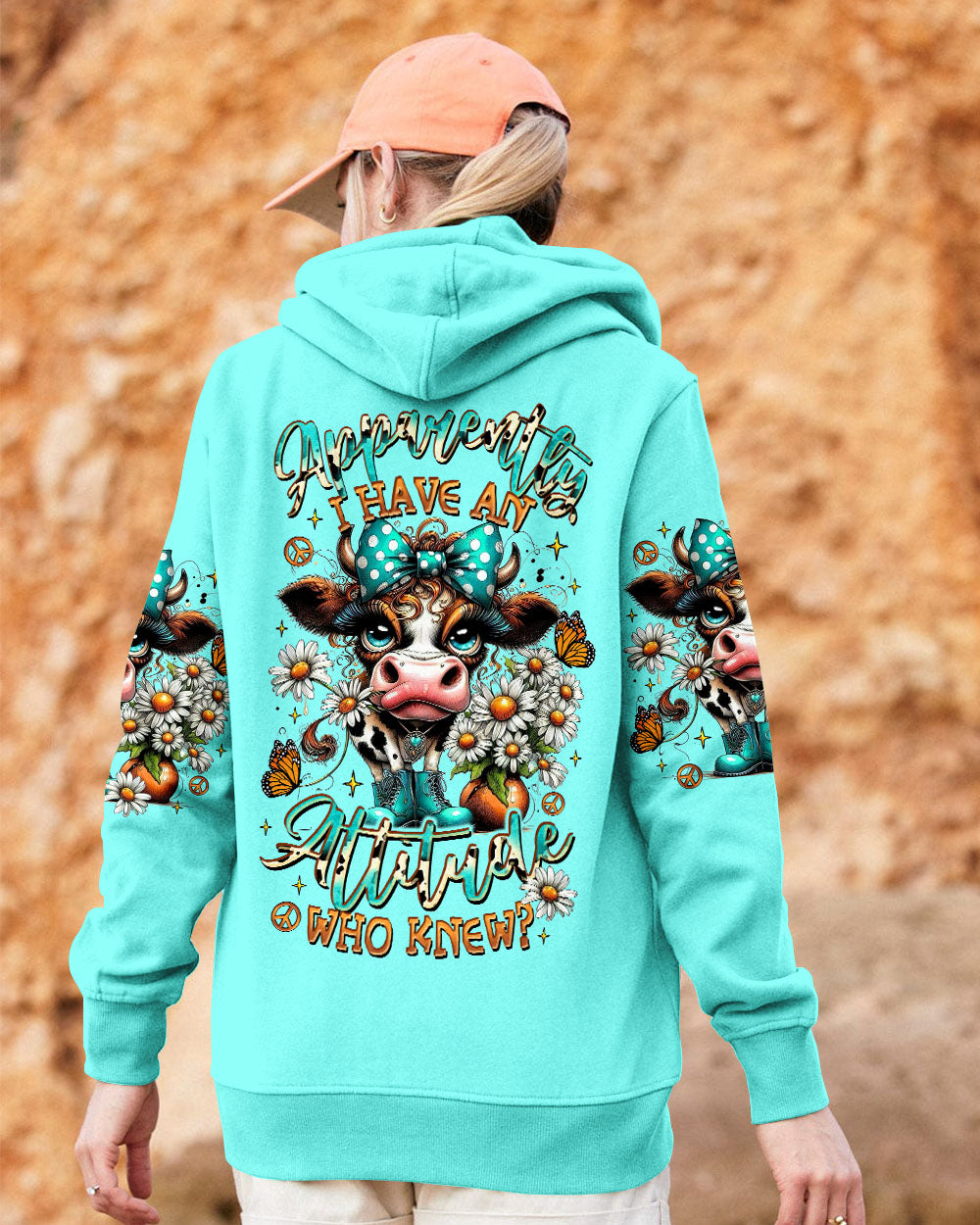 APPARENTLY I HAVE AN ATTITUDE WHO KNEW COW ALL OVER PRINT  - TLTR0907254